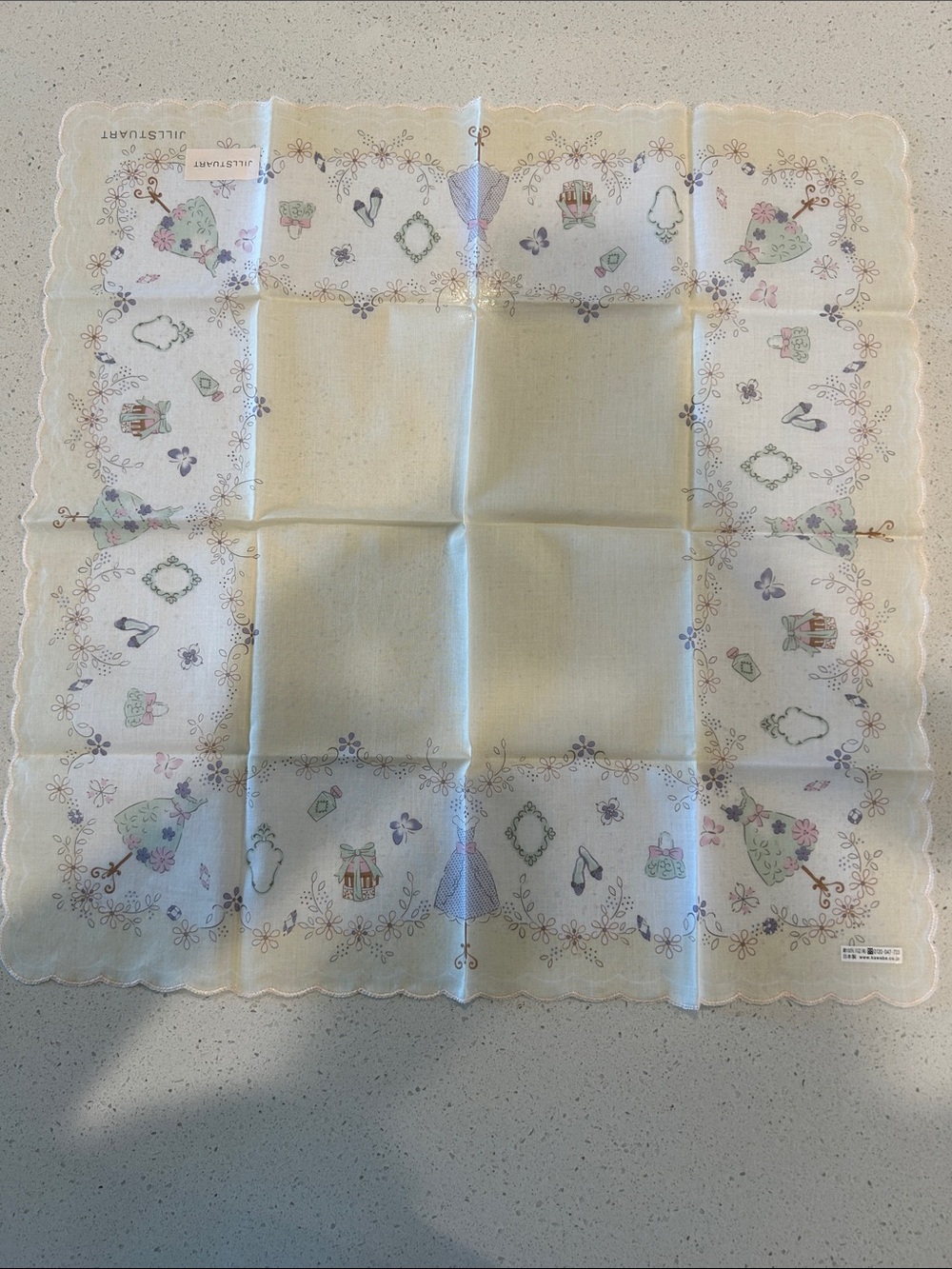 Jill Stuart White Handkerchief with Pastel Floral Print - Picture 4 of 4
